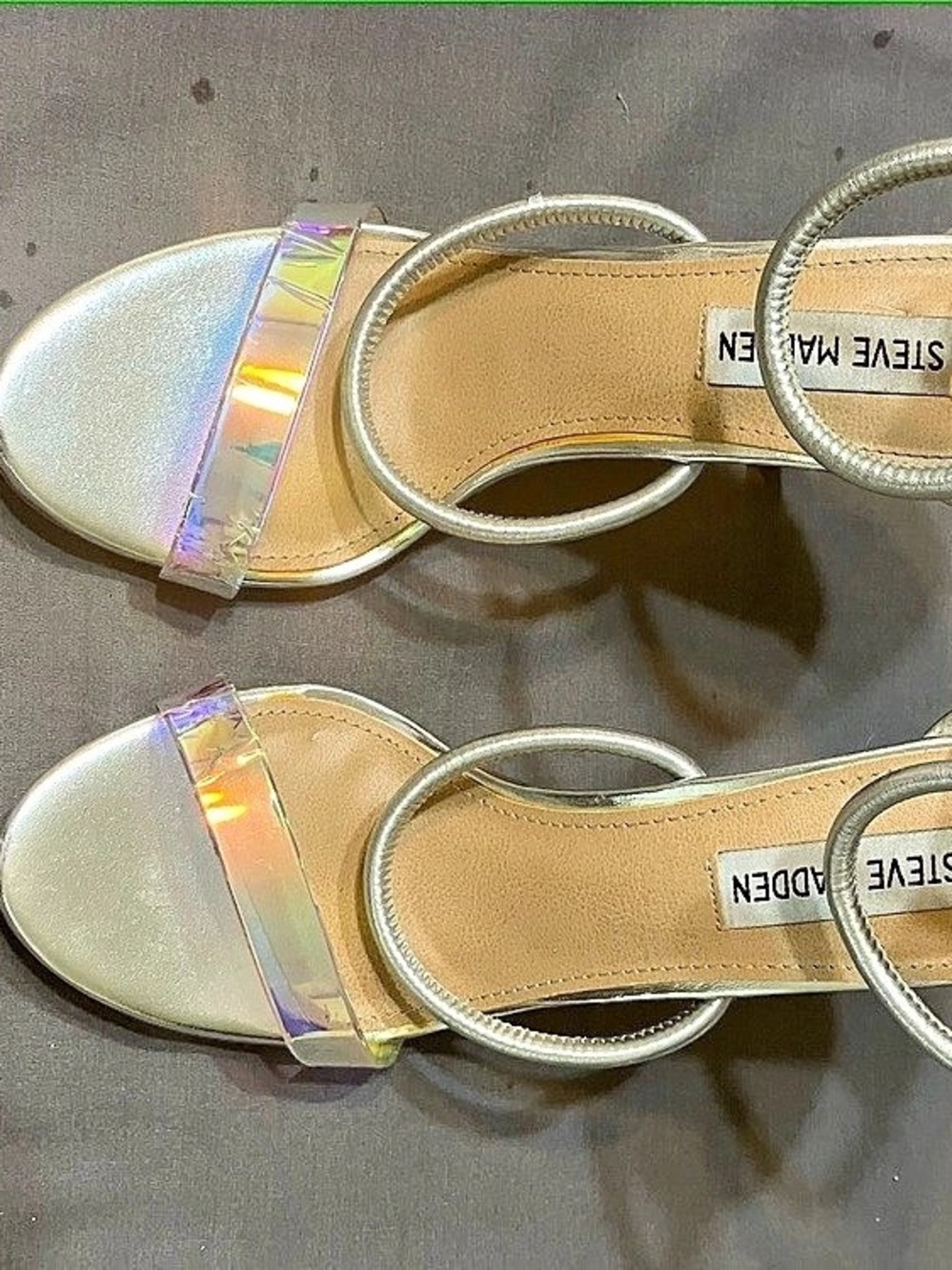 Steve Madden Clay Strappy Heels Silver US 8M